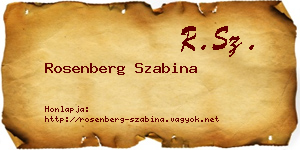 Rosenberg Szabina névjegykártya